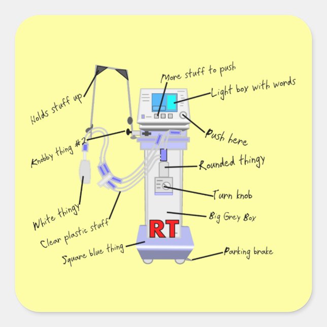 Respiratory Therapist Gifts Square Sticker (Front)