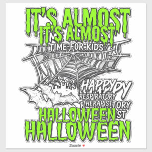 Respiratory Therapist Halloween Spider Web Design_ Sticker