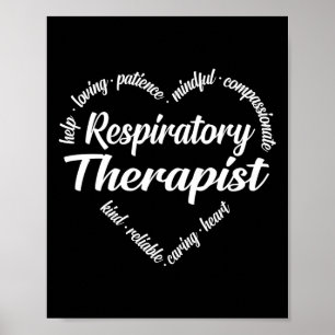 Respiratory Therapist Heart Word Cloud Poster