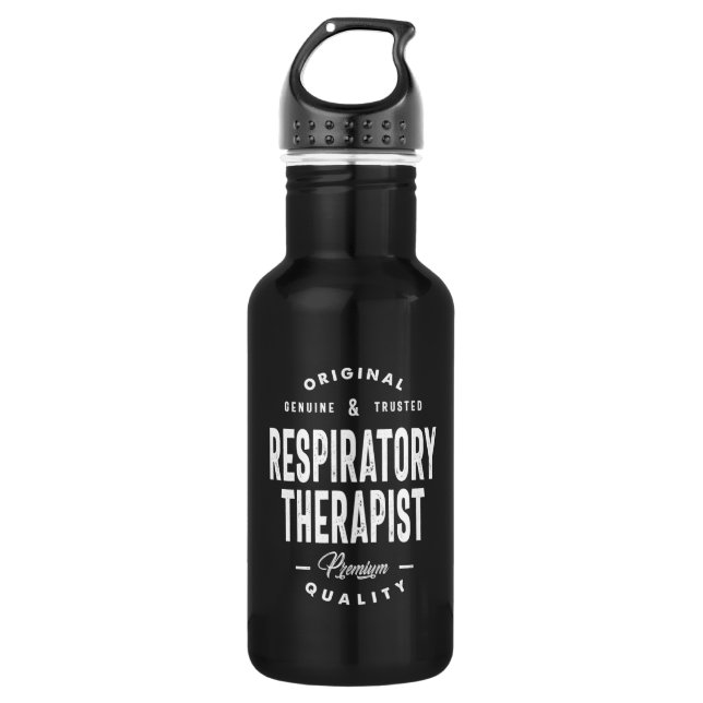Respiratory Therapist Job Title Gift Stainless Steel Water Bottle (Front)