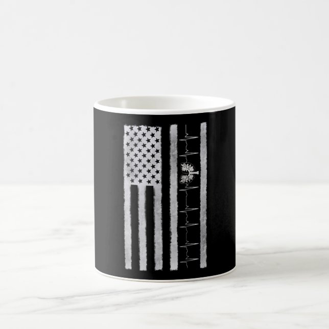 Respiratory Therapist Lung Heartbeat American Flag Coffee Mug (Center)