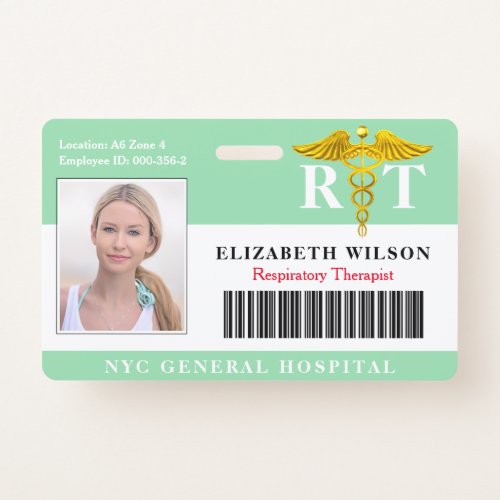 Respiratory Therapist  Medical Employee Photo ID Badge
