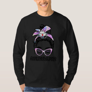 Respiratory Therapist Messy Bun Glasses Women T-Shirt