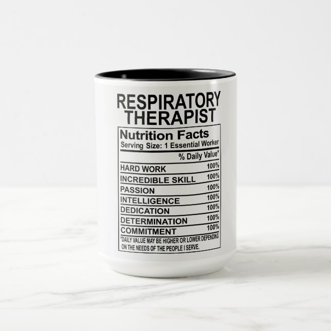 Respiratory Therapist Nutrition Facts Mug (Center)