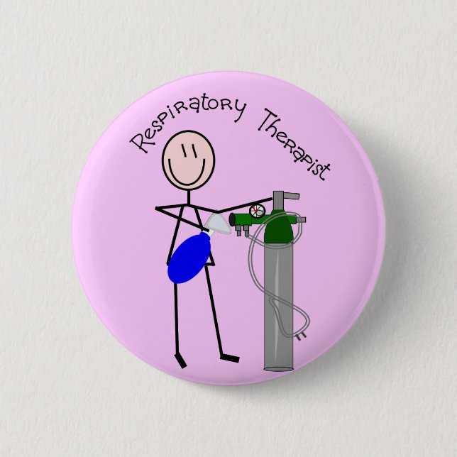 Respiratory Therapist O2 & Ambu Bag Design Pinback Button (Front)