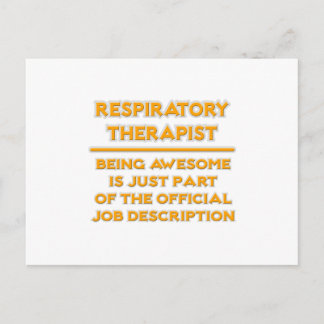 Respiratory Therapist .. Official Job Description Postcard