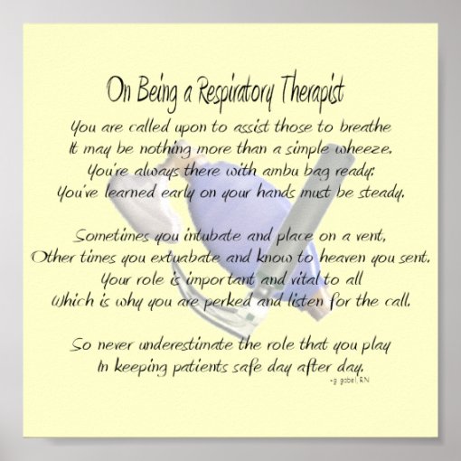 Respiratory Therapist Poem/Poster Poster | Zazzle