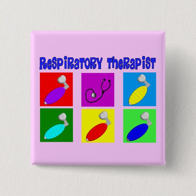 Respiratory Therapist Pop Art Design Gifts Pinback Button (Front)