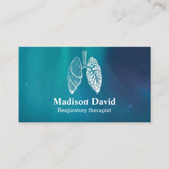 Respiratory therapist pulmonologist Galaxy Business Card (Front)