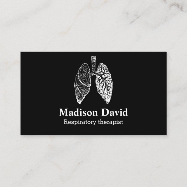 Respiratory therapist pulmonologist Minimal Lungs Business Card (Front)
