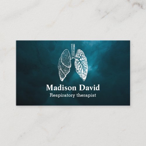 Respiratory therapist pulmonologist Turquoise  Business Card