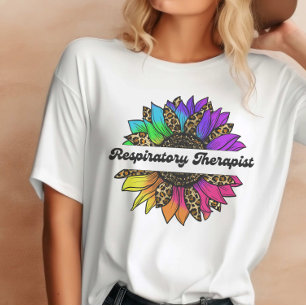 Respiratory Therapist Rainbow Sunflower  T-Shirt