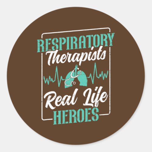 Respiratory Therapist Real Life Superhero Lungs Classic Round Sticker