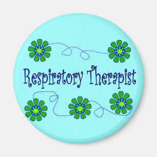 Respiratory Therapist Retro Flowers Design Magnet