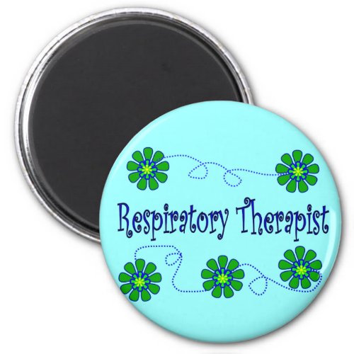 Respiratory Therapist Retro Flowers Design Magnet