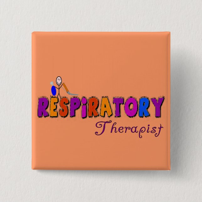 Respiratory Therapist Stickman Gifts Button (Front)