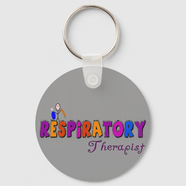Respiratory Therapist Stickman Gifts Keychain (Front)