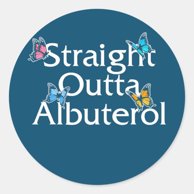 Respiratory Therapist Straight Albuterol Classic Round Sticker (Front)