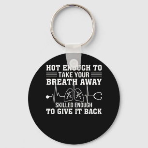 Respiratory Therapist Take Breath Skill Back Keychain