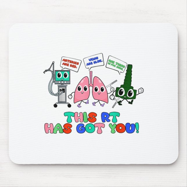 Respiratory Therapist Valentine’s Day Design Lung  Mouse Pad (Front)