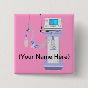 Respiratory Therapist Ventilator Design Pinback Button