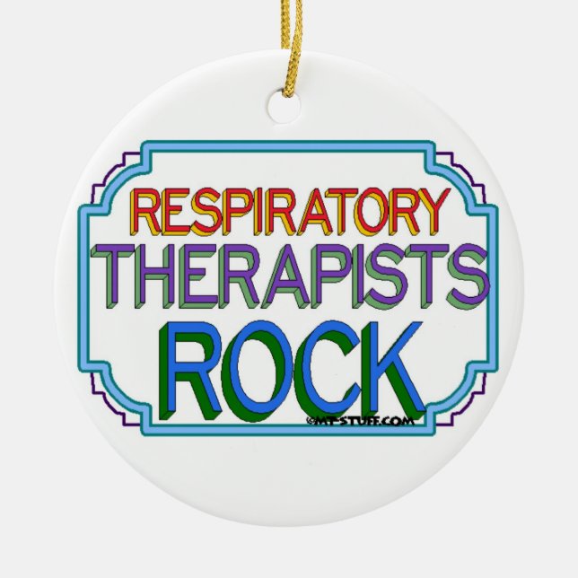 Respiratory Therapists Rock Ceramic Ornament (Front)