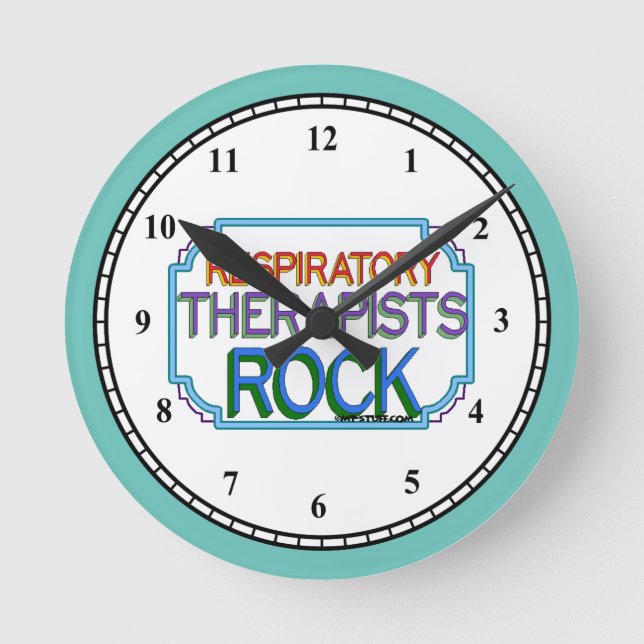 Respiratory Therapists Rock Round Clock (Front)