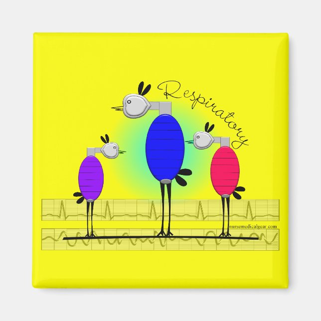Respiratory Therapy "Ambu Birds" Gifts Magnet (Front)