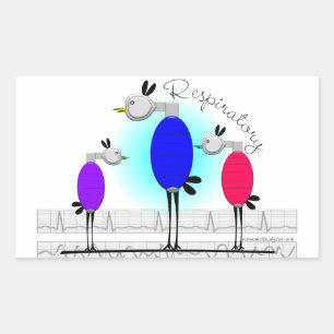 Respiratory Therapy "Ambu Birds" Gifts Rectangular Sticker