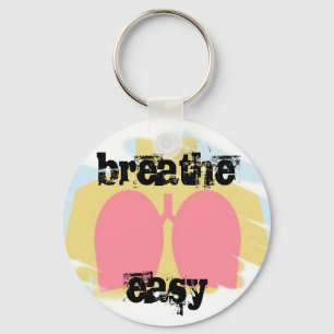 Respiratory Therapy Breathe Easy Lungs Keychain RT