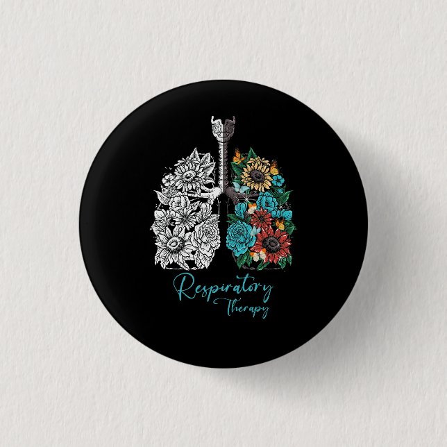 Respiratory Therapy Flower Lung Respiratory Therap Button (Front)