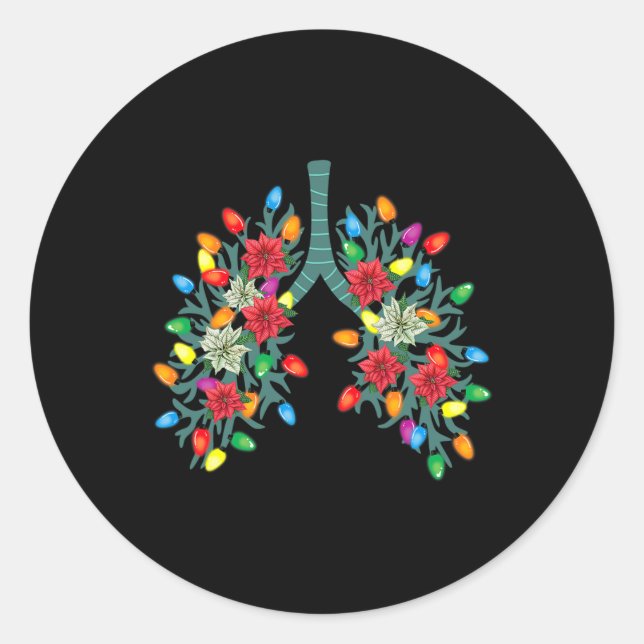 Respiratory Therapy Lung Christmas Light Therapist Classic Round Sticker (Front)
