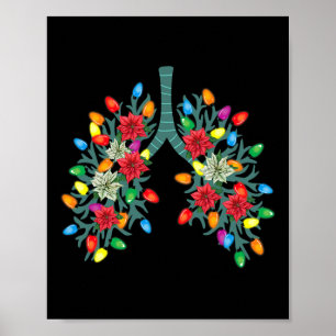 Respiratory Therapy Lung Christmas Light Therapist Poster