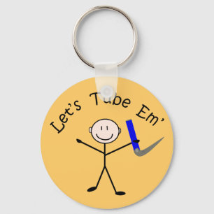 Respiratory Therapy Stick Person "Let's Tube Em" Keychain