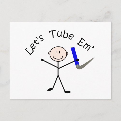 Respiratory Therapy Stick Person Lets Tube Em Postcard