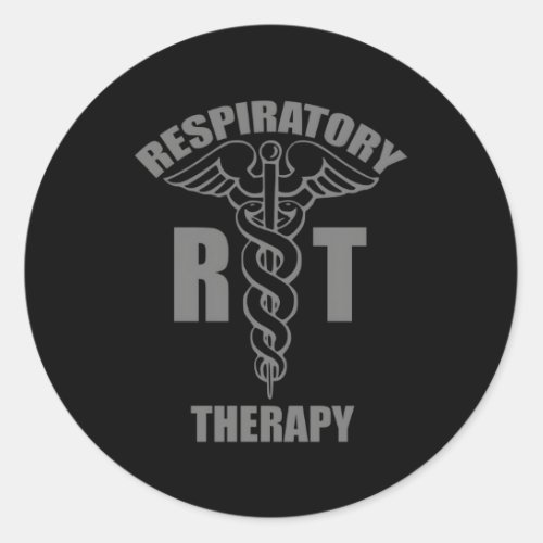 Respiratory Therapy Therapist Rt Caduceus Medical  Classic Round Sticker