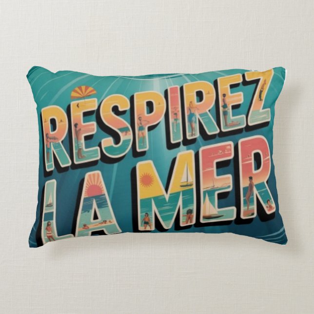 Respirer la Mer Accent Pillow (Front)