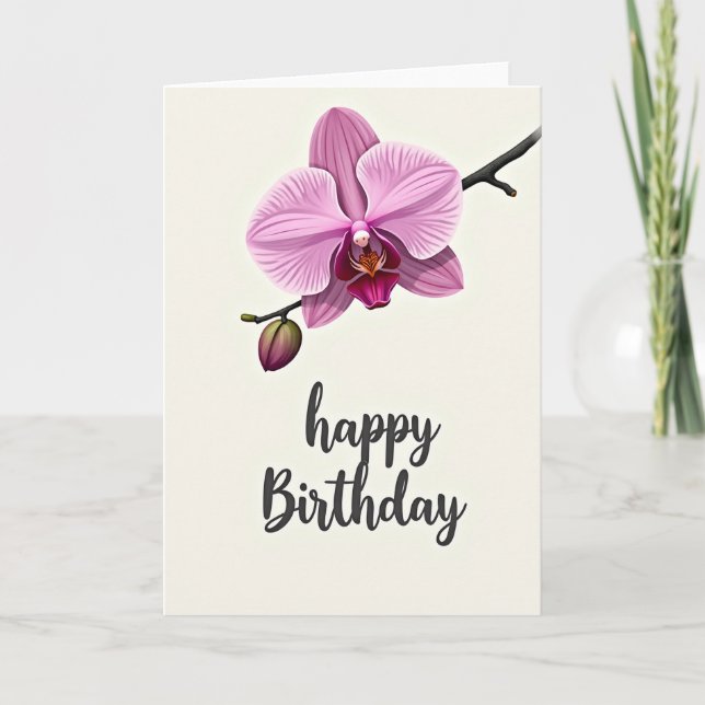 Resplendent Flower Birthday Card (Front)