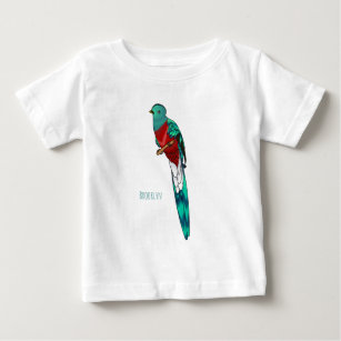 Resplendent quetzal bird cartoon illustration baby T-Shirt