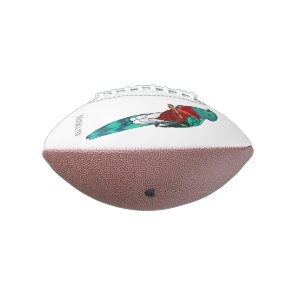 Resplendent quetzal bird cartoon illustration football