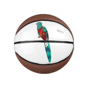 Resplendent quetzal bird cartoon illustration mini basketball