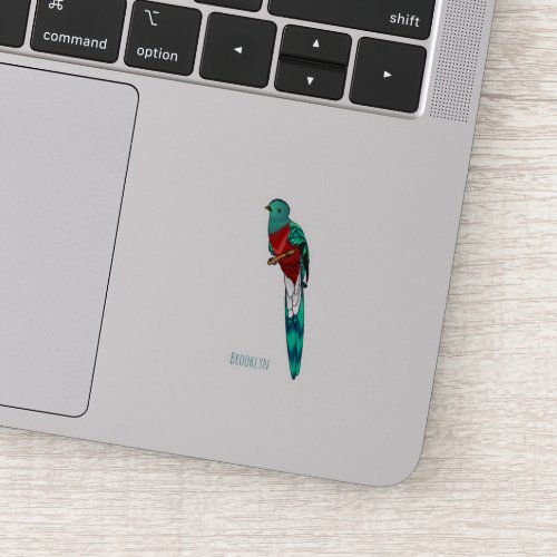 Resplendent quetzal bird cartoon illustration  sticker