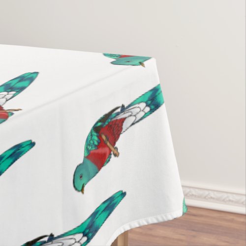 Resplendent quetzal bird cartoon illustration tablecloth