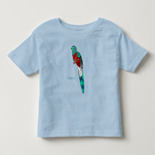 Resplendent quetzal bird cartoon illustration toddler t-shirt