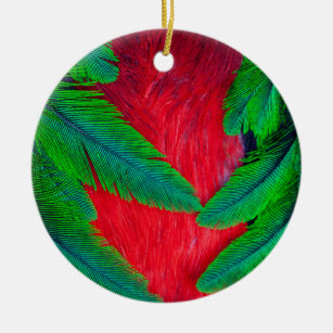 Resplendent Quetzal feather design Ceramic Ornament