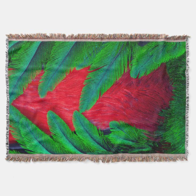 Resplendent Quetzal feather design Throw Blanket (Front)