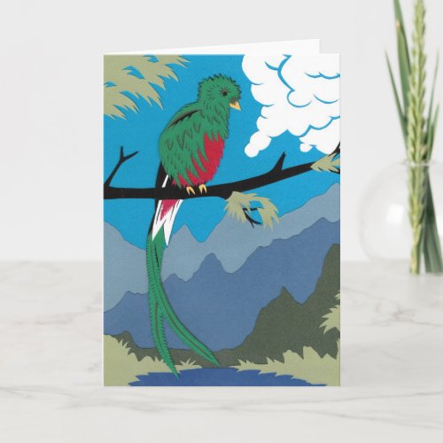 Resplendent quetzal greeting card