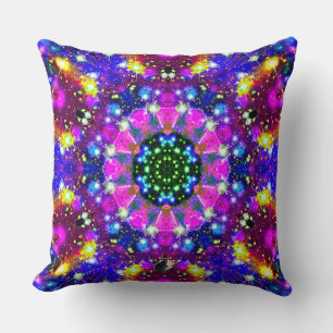 Resplendent Stellar Kaleid Throw Pillow