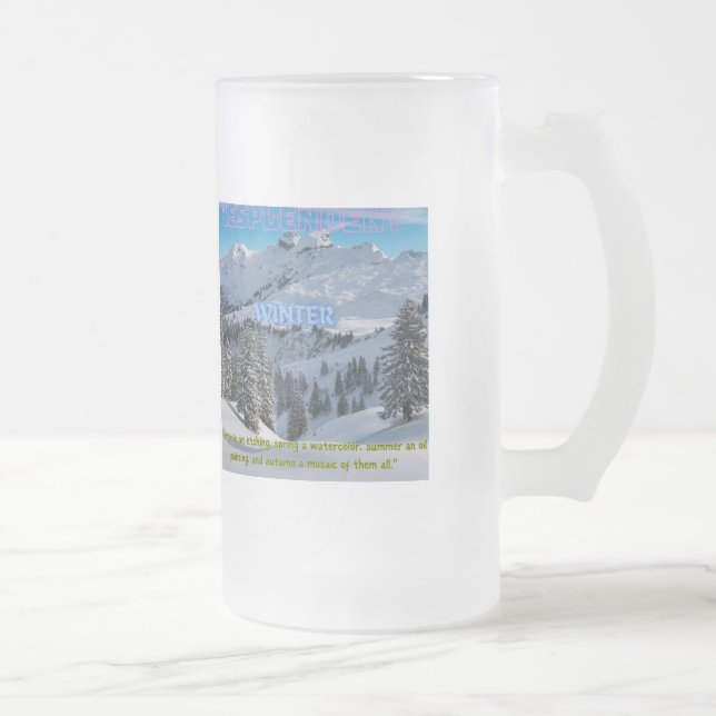 resplendent winter frosted glass beer mug (Right)