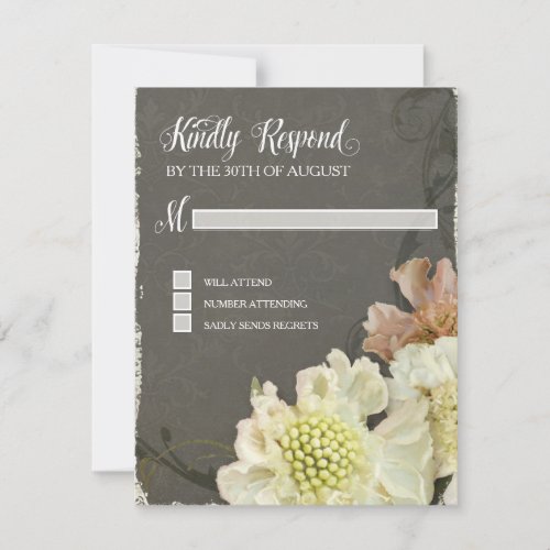 Response Card Wedding Modern Painterly Floral Art